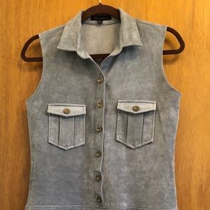 Faux Suede Banana Repulic Dress Grey color